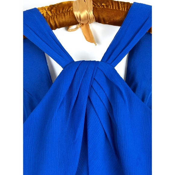 David’s Bridal Chiffon Royal Blue Prom/Bridesmaids Women’s Dress Sz: 2 - Picture 4 of 10